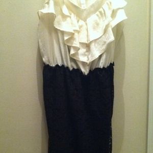 Cream and black lace/ruffle dress Cream and black lace/ruffle dress