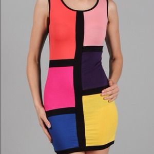 Small color block fitted dress