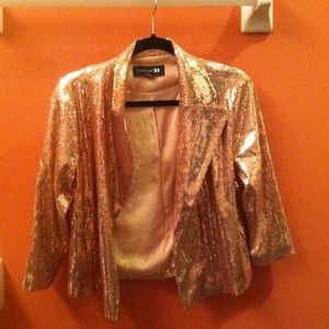 Forever 21 Rose Gold Sequin Jacket