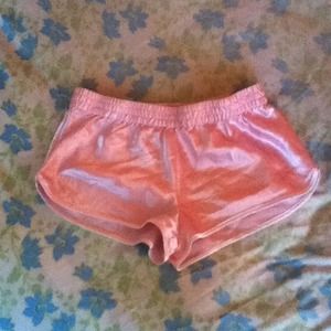 Pink silk shorts
