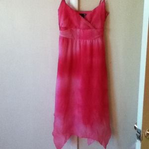Hot pink tie-dye dress