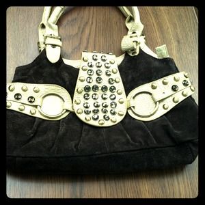 Handbags - Reduced! Gold and chocolate brown studded purse Handbags - Reduced! Gold and chocolate brown studded purse
