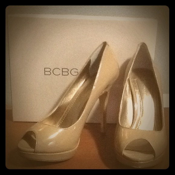 BCBGeneration Nude Peep Toe Pumps