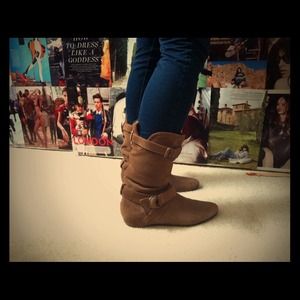 BP Light Brown Real Suede Mid-Calf Slouchy Boots BP Light Brown Real Suede Mid-Calf Slouchy Boots