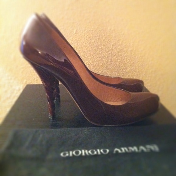 Emporio Armani Shoes - Emporio Armani Brown Patent Heels 3 Emporio Armani Shoes - Emporio Armani Brown Patent Heels 3
