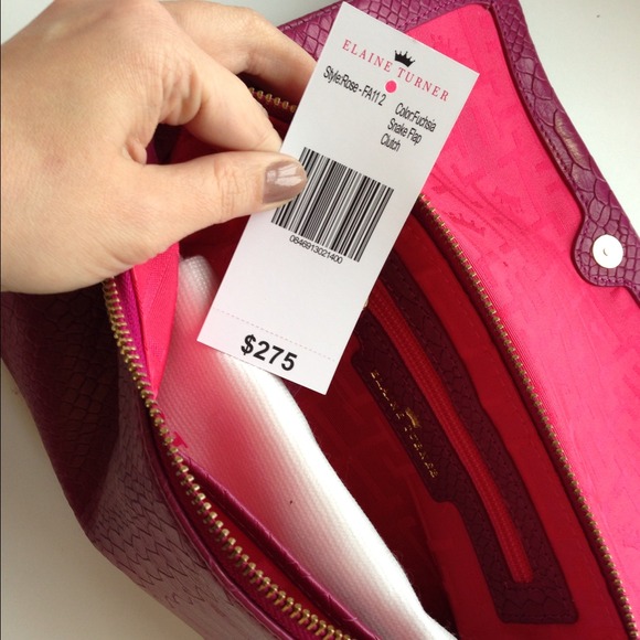 Elaine Turner Handbags - Elaine Turner Snake Flap Clutch in Fuschia 3 Elaine Turner Handbags - Elaine Turner Snake Flap Clutch in Fuschia 3