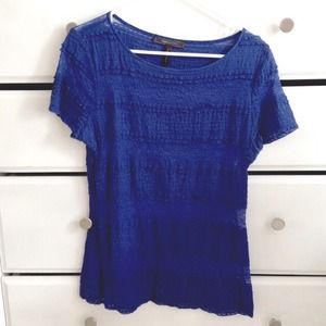 BCBGMaxAzria Tops - BCBG Cobalt Blue Lace Tee BCBGMaxAzria Tops - BCBG Cobalt Blue Lace Tee