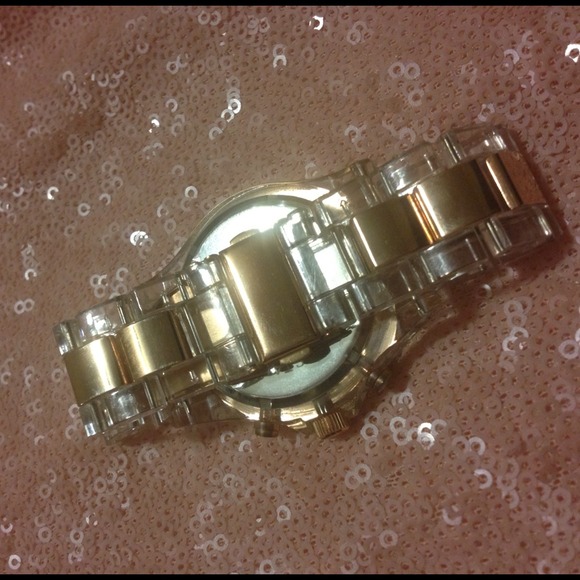 Geneva Accessories - CZ Encircled Clear & Rose Gold Chronograph Watch 3 Geneva Accessories - CZ Encircled Clear & Rose Gold Chronograph Watch 3