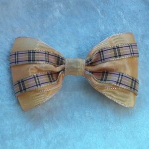 MoonGoddessCouture Accessories - 🎀4.5" Apricot Colored Hair Bow!Burberry Accent!🎀 MoonGoddessCouture Accessories - 🎀4.5" Apricot Colored Hair Bow!Burberry Accent!🎀
