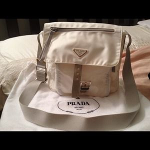 White Prada Messenger bag with pockets White Prada Messenger bag with pockets