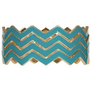 Jewelry - REDUCED Set of 4 teal chevron bangle bracelets Jewelry - REDUCED Set of 4 teal chevron bangle bracelets