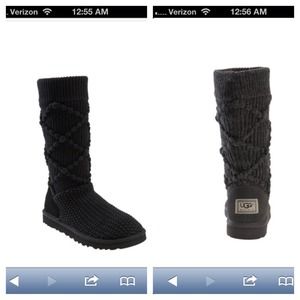 UGG Boots - Black Classic Argyle Knit UGG boots UGG Boots - Black Classic Argyle Knit UGG boots