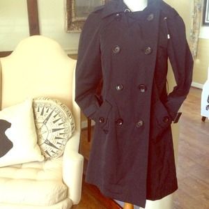 Michael Kors Outerwear - Michael Kors black sateen trench raincoat Michael Kors Outerwear - Michael Kors black sateen trench raincoat