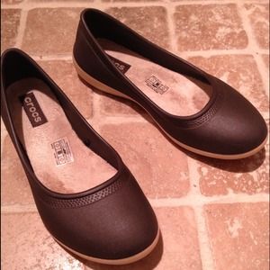 Crocs Shoes - REDUCED Brown & Gold Crocs - worn once!! Crocs Shoes - REDUCED Brown & Gold Crocs - worn once!!