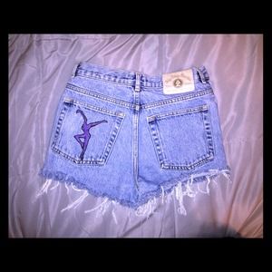 Distressed denim high waist cutoffs DMB logo! Distressed denim high waist cutoffs DMB logo!