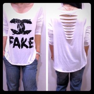 Tops - Trade marked CC with shredded back NEW STYLE Tops - Trade marked CC with shredded back NEW STYLE