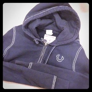 True Religion Outerwear - True Religion blue hoodie size large runs small! True Religion Outerwear - True Religion blue hoodie size large runs small!