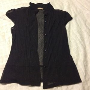 ✂Sheer blk Polk a dot blouse✂ ✂Sheer blk Polk a dot blouse✂