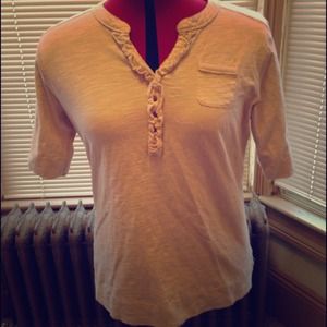 North Crest Tops - Tan Top with Ruffle North Crest Tops - Tan Top with Ruffle