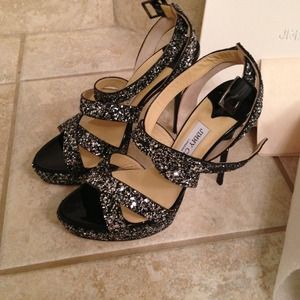 AUTHENTIC Jimmy Choo Coarse Glitter Vamp Size 39.5 AUTHENTIC Jimmy Choo Coarse Glitter Vamp Size 39.5