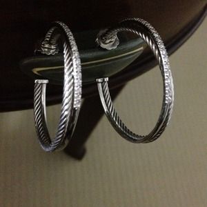 S- David Yurman crossover earring, Pave S- David Yurman crossover earring, Pave