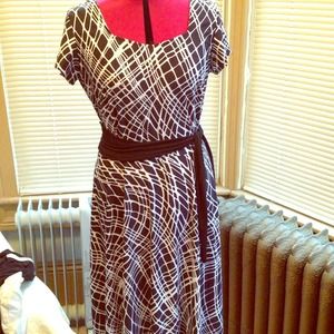 Perceptions Dresses & Skirts - Black & White Belted Dress Perceptions Dresses & Skirts - Black & White Belted Dress