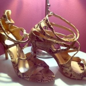 Sexy snake print ankle strap heels Sexy snake print ankle strap heels