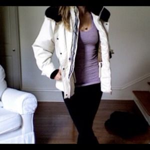 Metropolis Jackets & Blazers - Ivory & Black Ski Coat Metropolis Jackets & Blazers - Ivory & Black Ski Coat