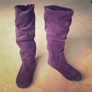 Steve Madden Boots - STEVE MADDEN 'TIANNA' PURPLE SUEDE FLAT BOOTS Steve Madden Boots - STEVE MADDEN 'TIANNA' PURPLE SUEDE FLAT BOOTS
