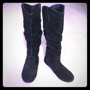 Steve Madden Boots - STEVE MADDEN 'TAMPERR' BLACK SUEDE FLAT BOOTS Steve Madden Boots - STEVE MADDEN 'TAMPERR' BLACK SUEDE FLAT BOOTS