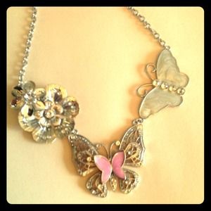 Jewelry - **Reserved***Silver butterfly statement necklace Jewelry - **Reserved***Silver butterfly statement necklace