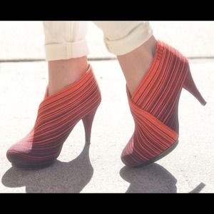 REDUCED! Neon woven stripe booties
