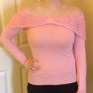 bebe Sweaters - Pink bebe off the shoulder sweater bebe Sweaters - Pink bebe off the shoulder sweater