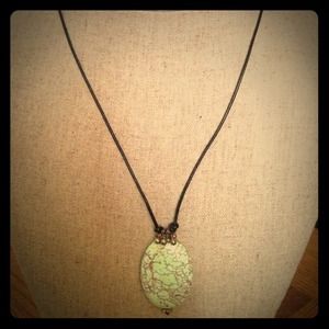 Handmade stone and leather necklace Handmade stone and leather necklace