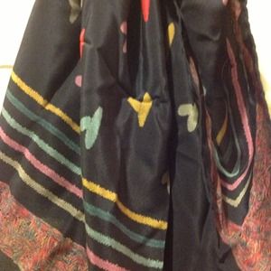Fendi Scarf - Vintage - Navy & Multi Color Hearts Fendi Scarf - Vintage - Navy & Multi Color Hearts