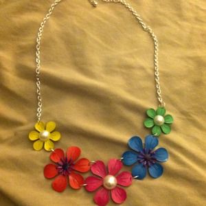 Colorful flower bib necklace Colorful flower bib necklace