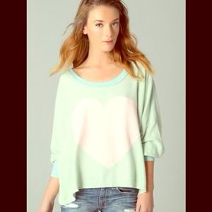 Wildfox Sweaters - Wildfox Couture pink heart Nevada mint sweatshirt Wildfox Sweaters - Wildfox Couture pink heart Nevada mint sweatshirt