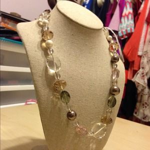 Stella and Dot necklace with silk tie Stella and Dot necklace with silk tie