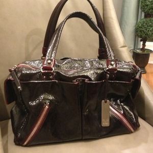 Botkier Black and Bordeaux Patent Satchel Botkier Black and Bordeaux Patent Satchel