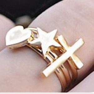 Jewelry - Cross heart and star ring Jewelry - Cross heart and star ring