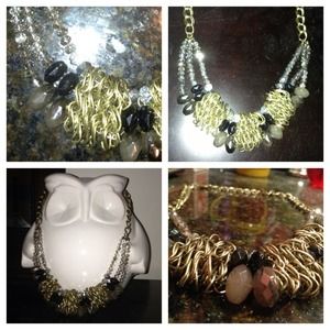 Gold Beaded Statement Necklace Gold Beaded Statement Necklace