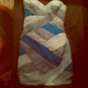Bebe blue strapless party dress Bebe blue strapless party dress