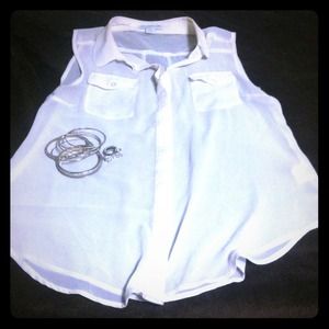Sheer white shirt size medium Sheer white shirt size medium