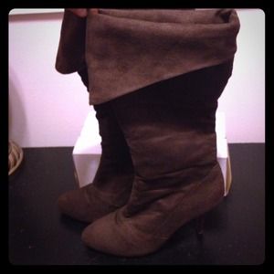 Brown suede and leather boots Brown suede and leather boots