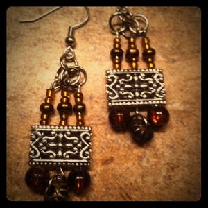 Brown /copper chandelier earrings Brown /copper chandelier earrings