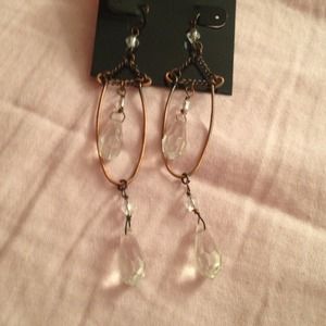 Red. Bronze/Copper and crystal chandelier earrings Red. Bronze/Copper and crystal chandelier earrings