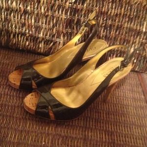 Guess Shoes - Brown patent leather guess slingback heels pumps Guess Shoes - Brown patent leather guess slingback heels pumps