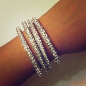 chamak by priya kakkar Jewelry - RESERVED rhinestone bangles and knuckle ring chamak by priya kakkar Jewelry - RESERVED rhinestone bangles and knuckle ring
