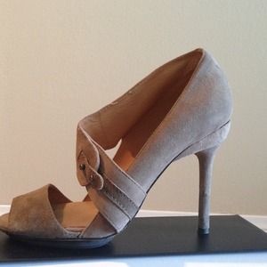 L.A.M.B. taupe, suede heels L.A.M.B. taupe, suede heels