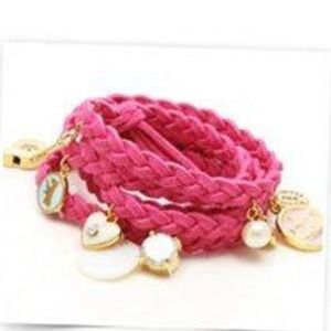 Jewelry - Pink leather wrap bracelet. Jewelry - Pink leather wrap bracelet.